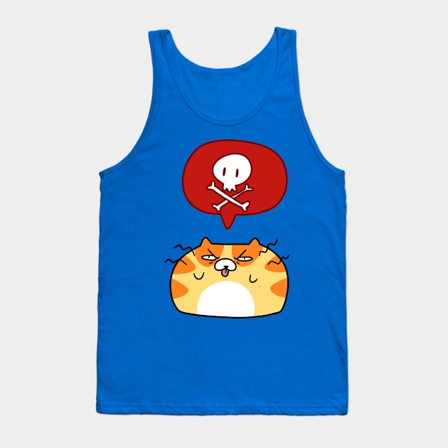 Skull and Crossbones Cat Tank Top by saradaboru